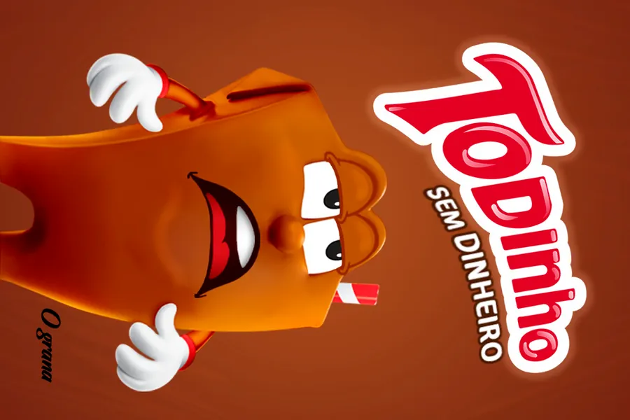 Adesivo para cartão Todinho Sem Dinheiro Laranja
