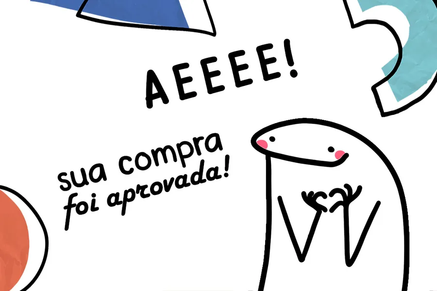 Adesivo para cartão Compra Aprovada Cartoon