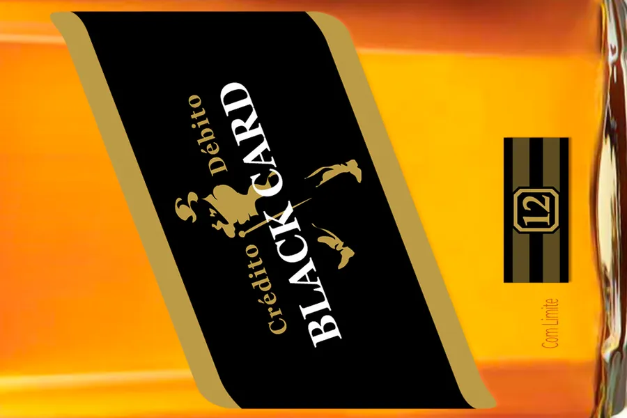 Adesivo para cartão Cartão Black Dourado