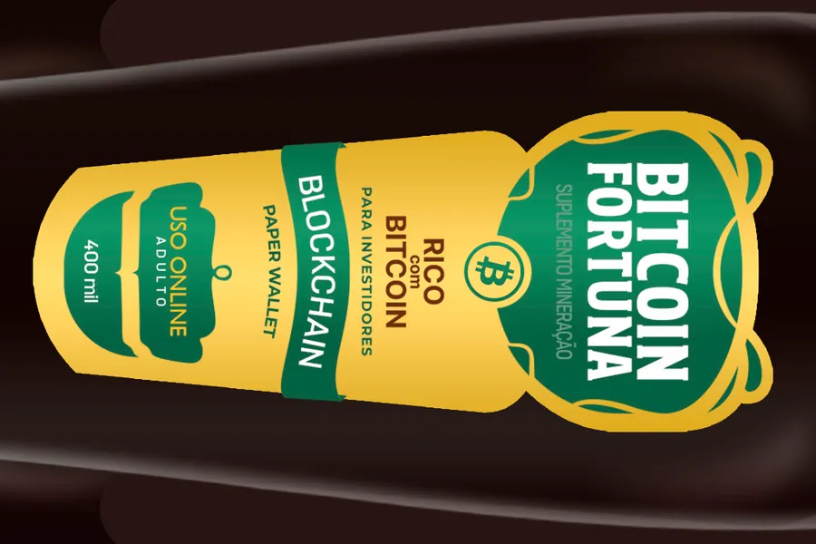 Adesivo para cartão Bitcoin Fortuna Verde e Amarelo