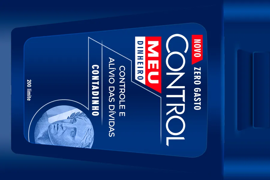 Adesivo para cartão Cartão Meu Controle Azul