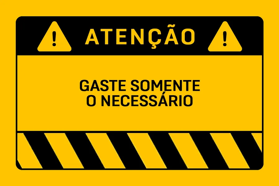 Adesivo para cartão Atenção Gaste Somente O Necessário