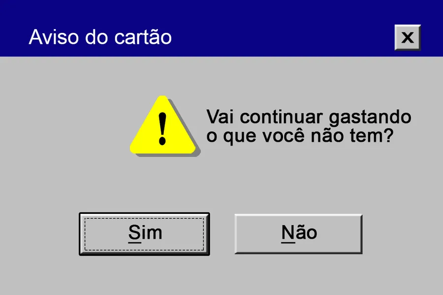 Adesivo para cartão Aviso do Cartão Cinza