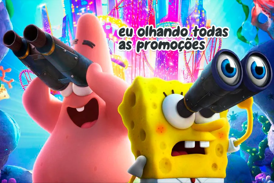 Adesivo para cartão Bob Esponja e Patrick