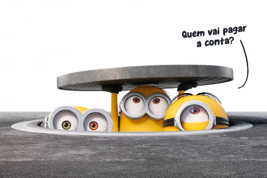 Adesivo para cartão Minions Curiosos no Ralo