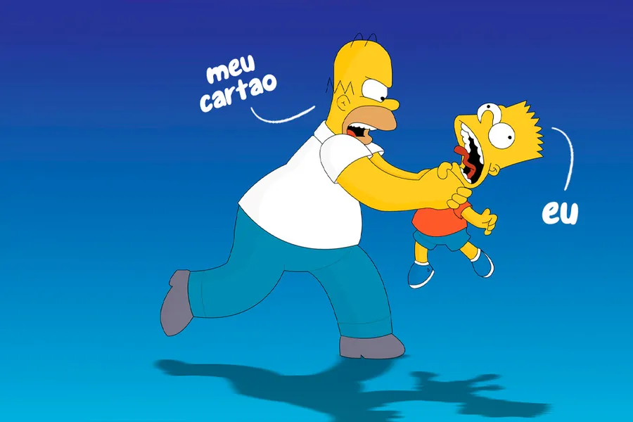 Adesivo para cartão Homer e Bart Azul