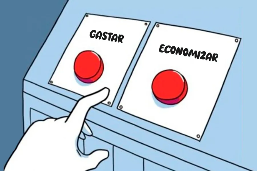 Adesivo para cartão Gastar ou Economizar