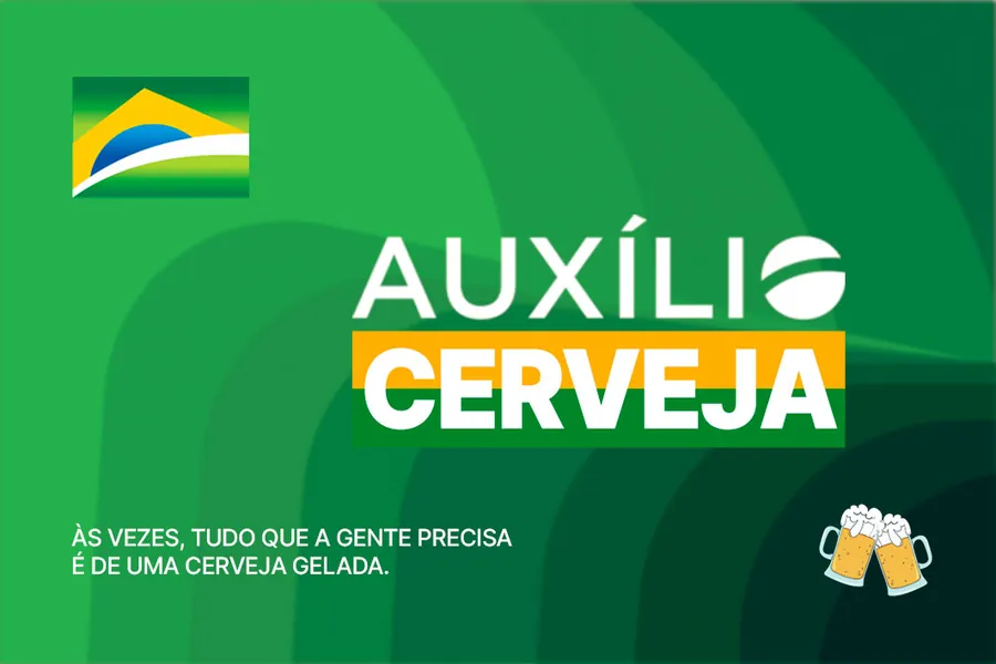 Adesivo para cartão Auxílio Cerveja Verde