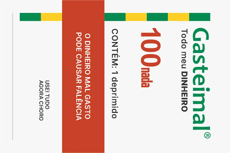 Adesivo para cartão Frase Dinheiro Vermelho