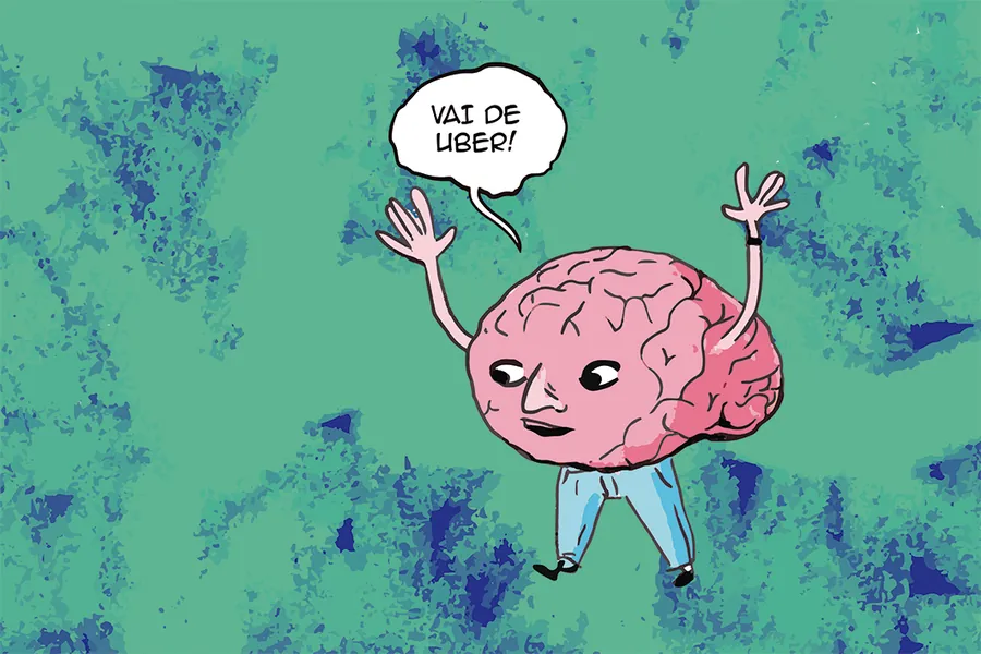 Adesivo para cartão Meme Cérebro Rosa