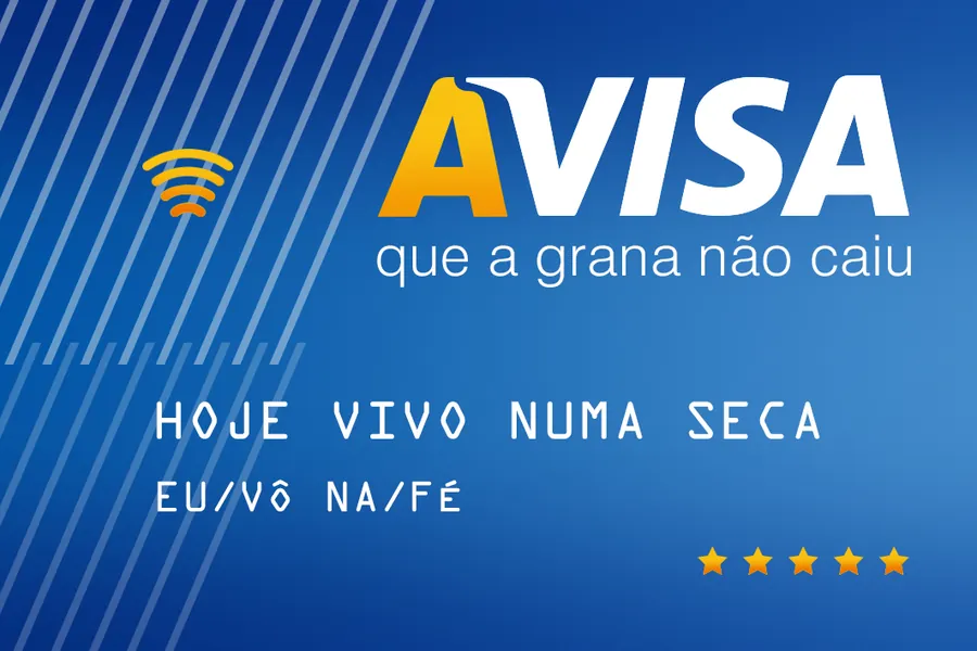 Adesivo para cartão Frase Visa Azul