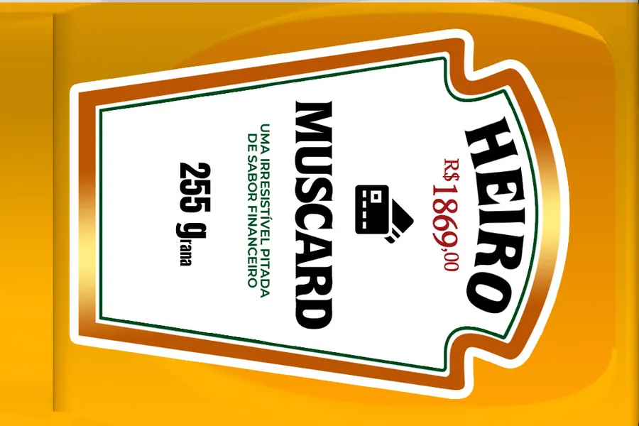 Adesivo para cartão Muscard Amarelo