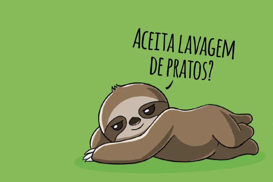 Adesivo para cartão Bicho-Preguiça Verde