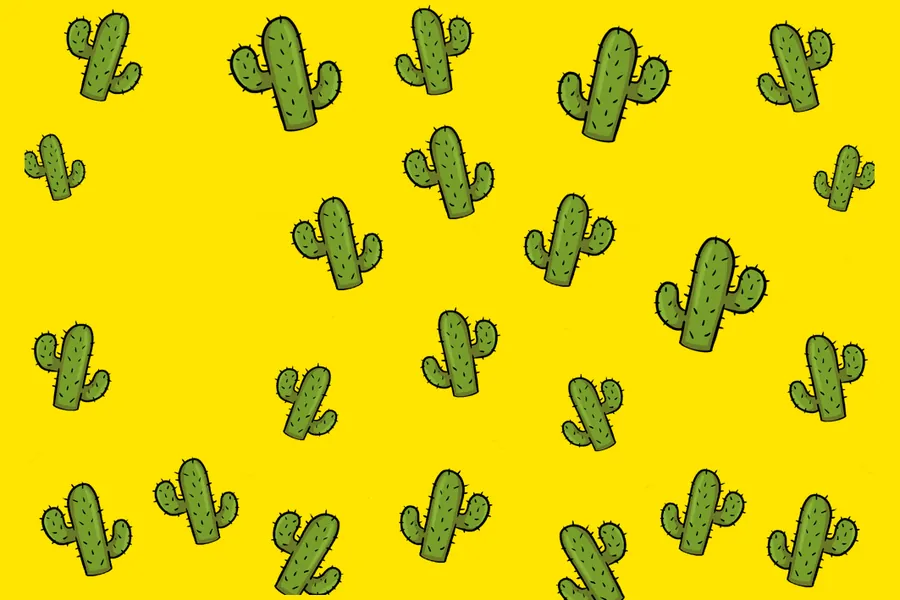 Adesivo para cartão Cactos Amarelos Estampados