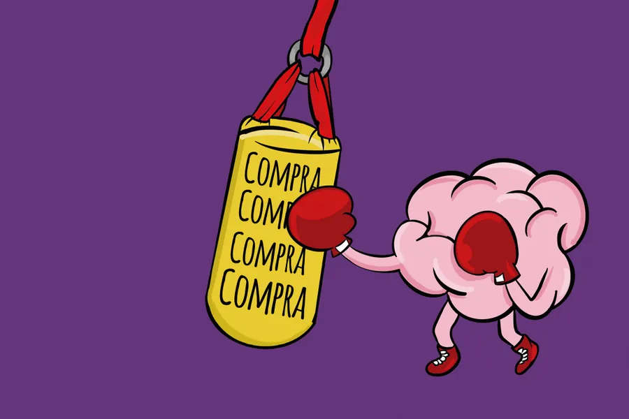 Adesivo para cartão Cérebro Boxeando Compras