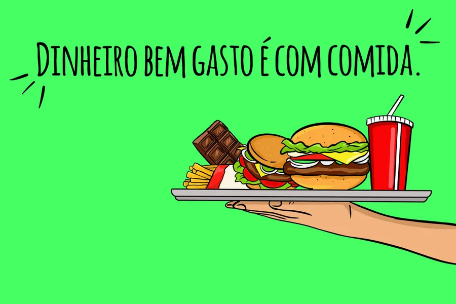Adesivo para cartão Frase Comida Fast Food