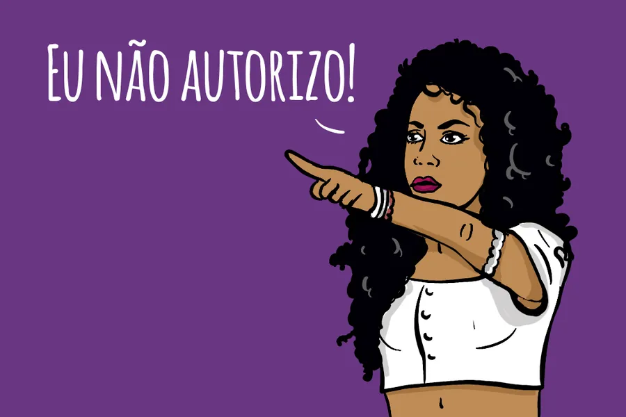 Adesivo para cartão Eu Não Autorizo Roxo