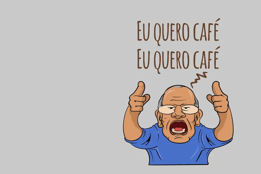 Adesivo para cartão Eu Quero Café Cartum