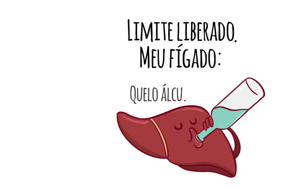 Adesivo para cartão Fígado Bebendo Álcool