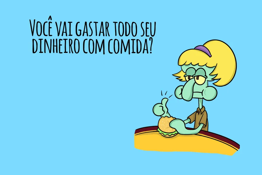 Adesivo para cartão Frase com personagem azul
