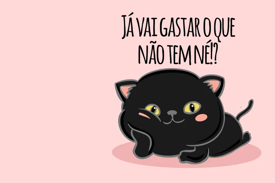 Adesivo para cartão Gato Preto Rosa