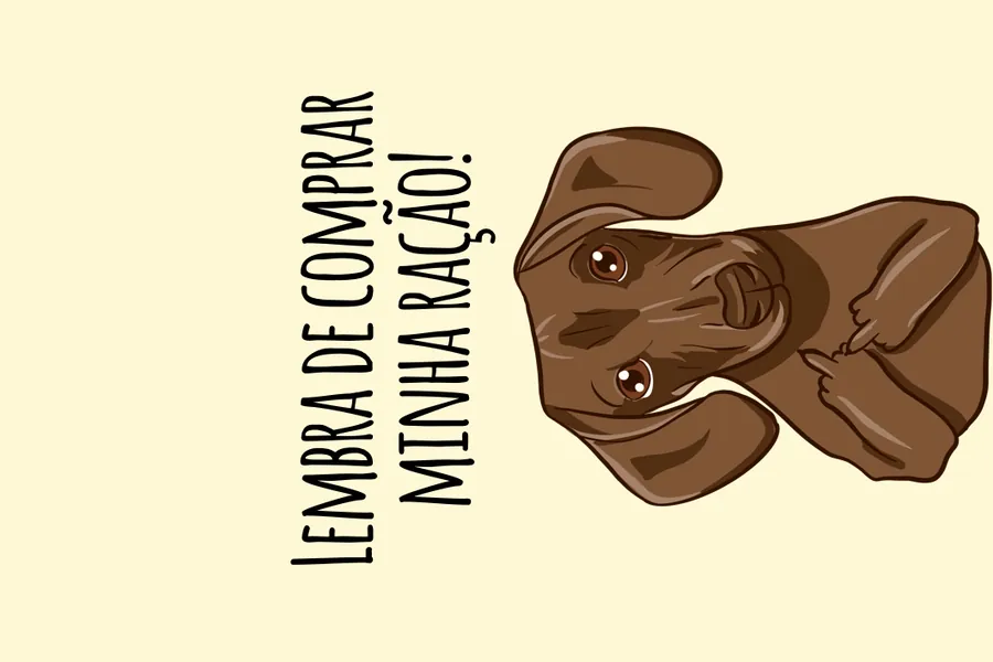 Adesivo para cartão Cachorro Marrom Frase