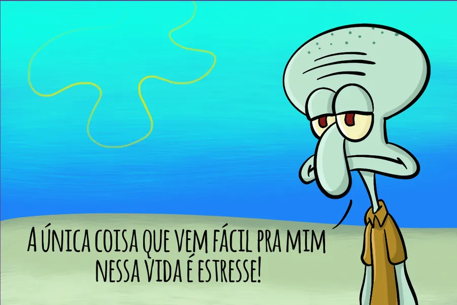 Adesivo para cartão Bob Esponja Squidward Estresse