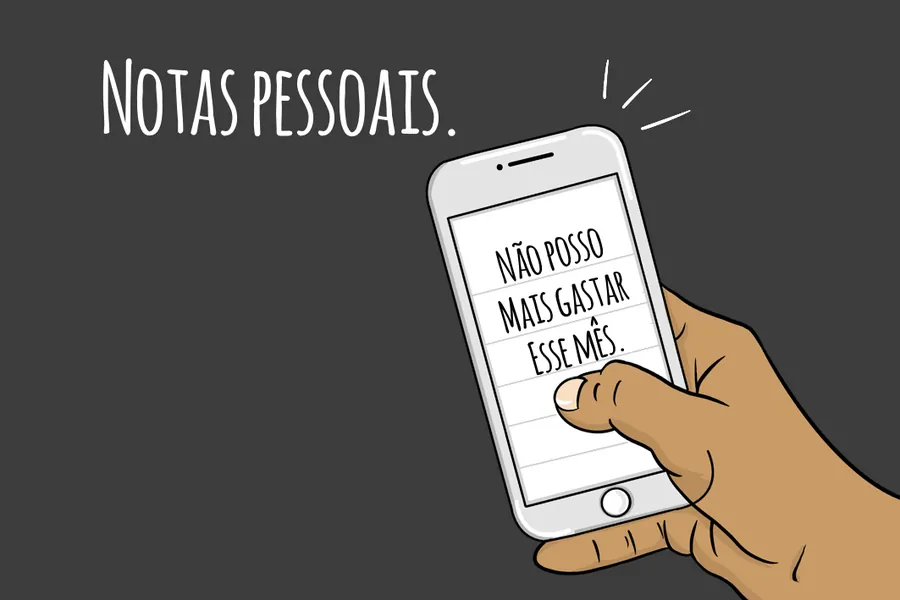 Adesivo para cartão Notas Pessoais no Celular