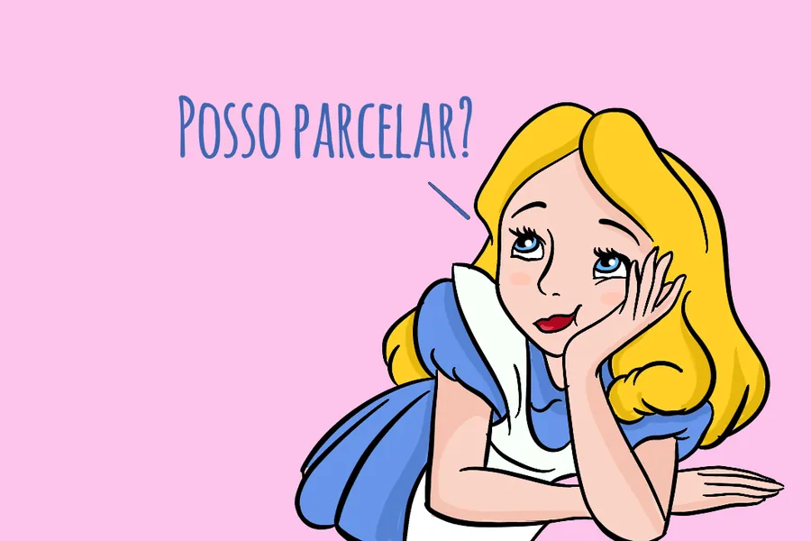 Adesivo para cartão Posso Parcelar? Menina Loira