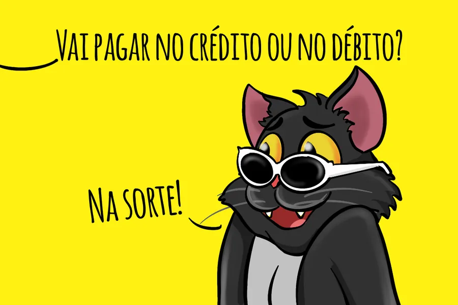Adesivo para cartão Gato Na Sorte Amarelo