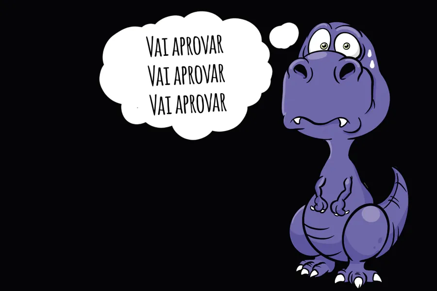 Adesivo para cartão Dinossauro Roxo Vai Aprovar