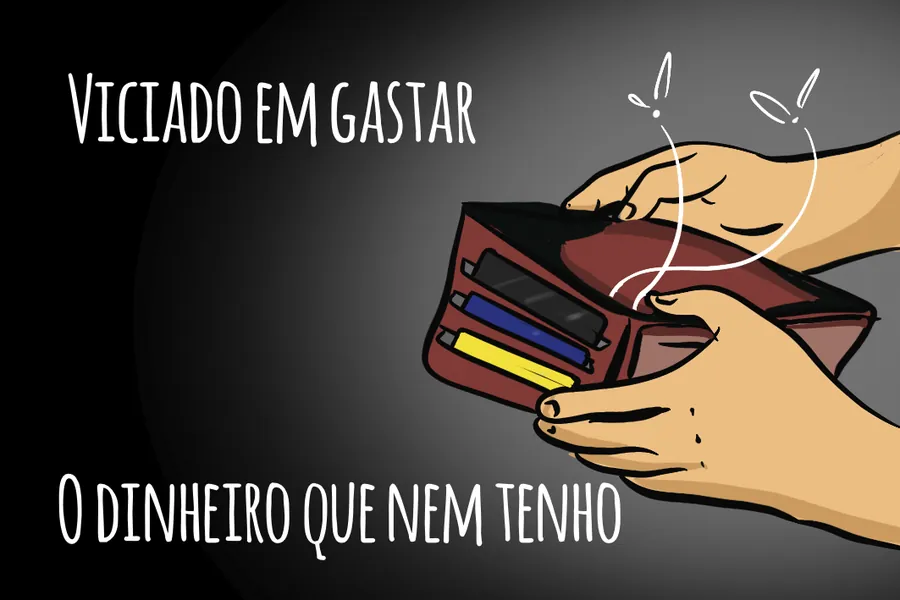 Adesivo para cartão Frase Gastando Dinheiro