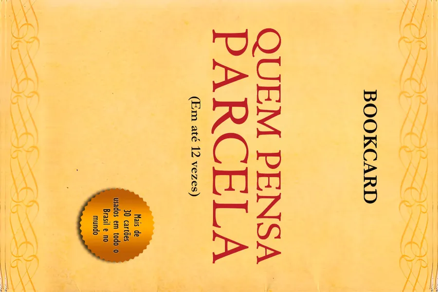 Adesivo para cartão Quem Pensa Parcela Dourado