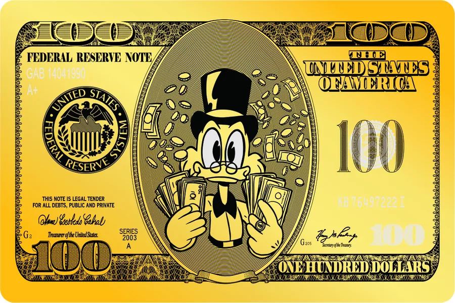 Adesivo para cartão Tio Patinhas Dólar Amarelo