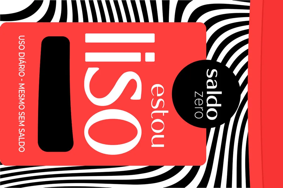 Adesivo para cartão Saldo Zero Vermelho e Preto