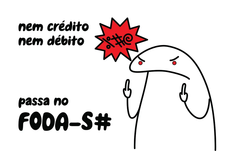 Adesivo para cartão Frase Foda-S# Branco