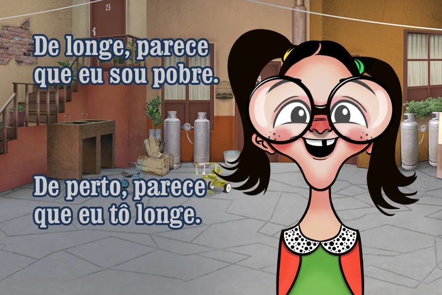 Adesivo para cartão Frase Menina Caricata