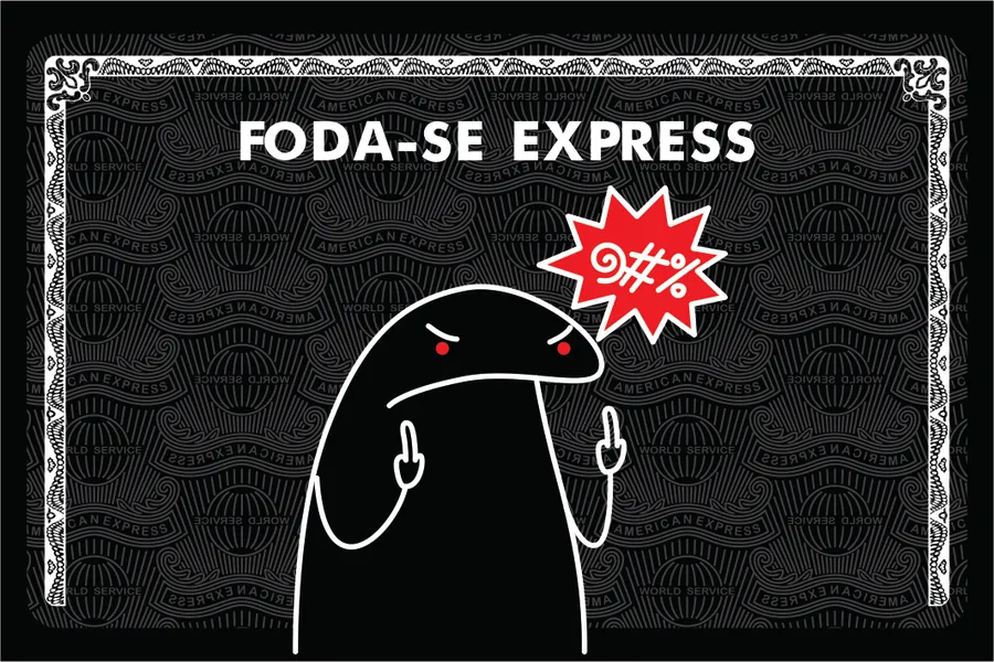 Adesivo para cartão Foda-se Express Preto