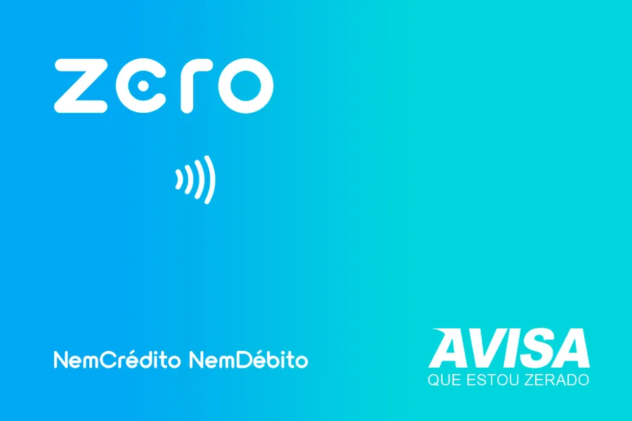 Adesivo para cartão Zero Azul Minimalista