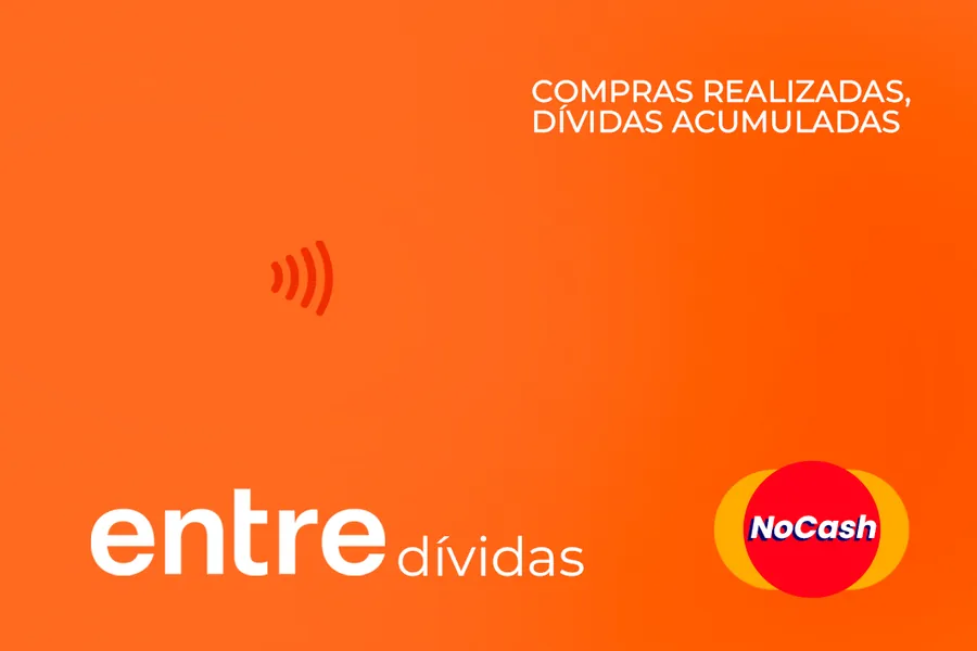 Adesivo para cartão Entre Dívidas Laranja