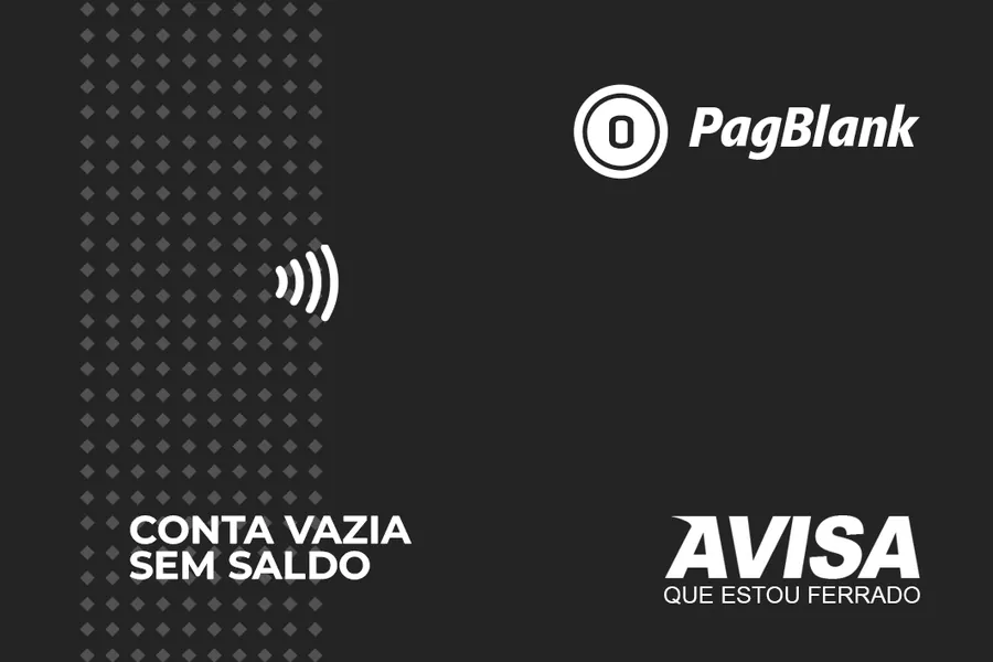 Adesivo para cartão PagBank Conta Vazia Preta