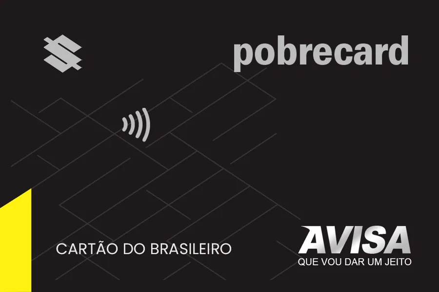 Adesivo para cartão Pobrecard Preto Minimalista