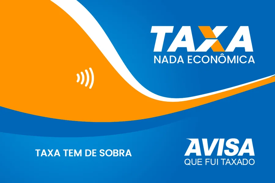 Adesivo para cartão Taxa Azul e Laranja