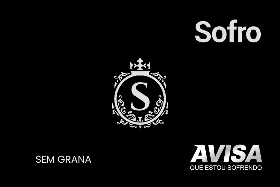 Adesivo para cartão Sofro Sem Grana Preto