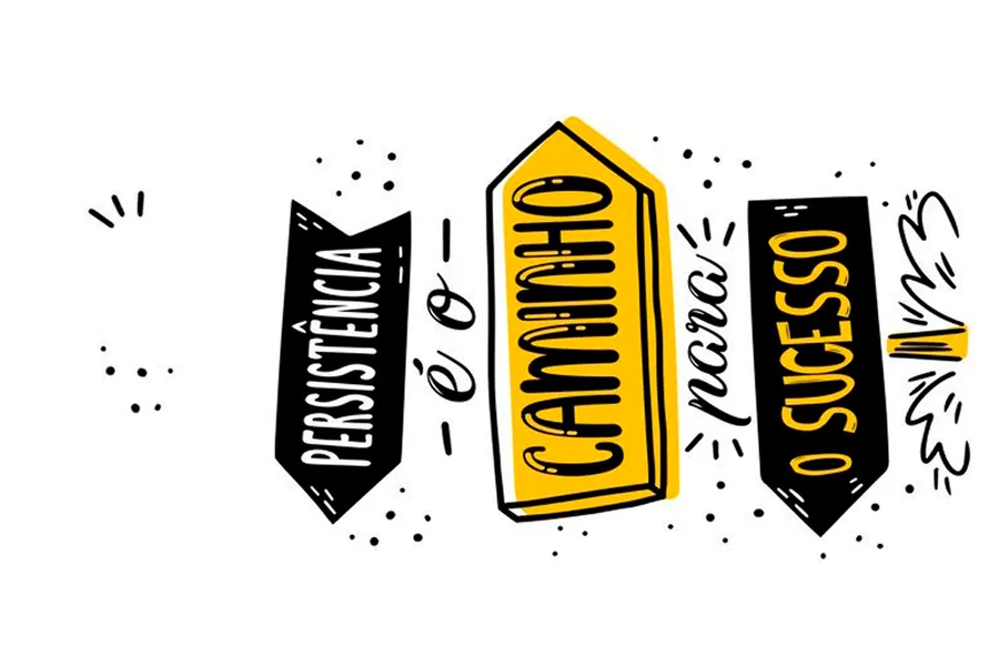 Adesivo para cartão Frase Resistência Amarelo Preto