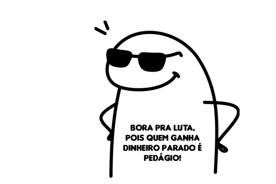 Adesivo para cartão Frase Dinheiro Parado Preto
