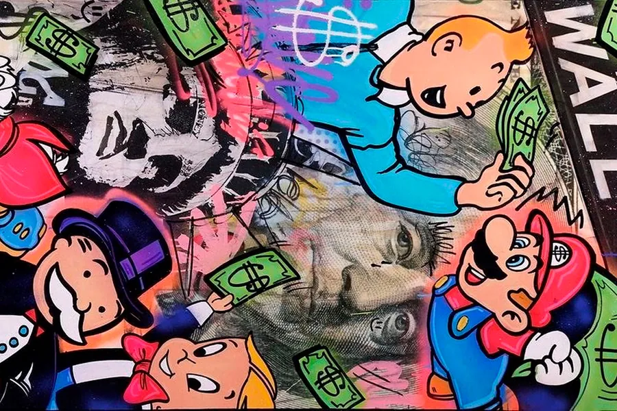 Adesivo para cartão Mickey e Graffiti Colorido