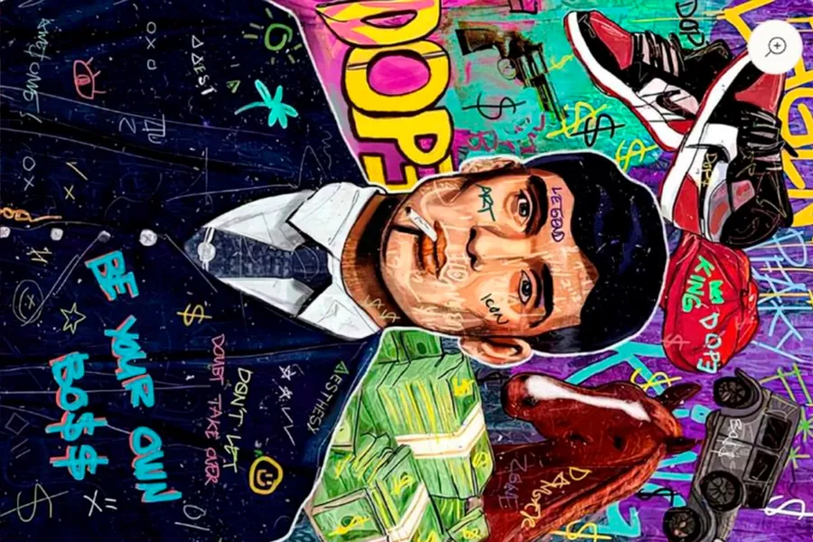 Adesivo para cartão Grafite Retrato Colorido