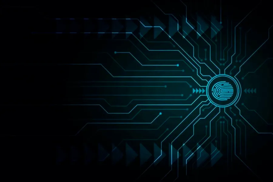 Adesivo para cartão Circuito Digital Azul
