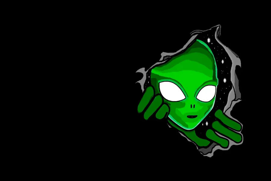 Adesivo para cartão Alien Verde Sombrio